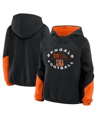 Fanatics - Women's Black Cincinnati Bengals Oversized&nbsp;Redzone Bubble Screen Pullover Hoodie