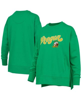Pressbox - Women's Green Oregon Ducks Bonanza Chenille Harper Script Sweatshirt