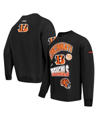 Pro Standard - Men's Black Cincinnati Bengals Turn It Up Drop Shoulder Pullover Sweatshirt