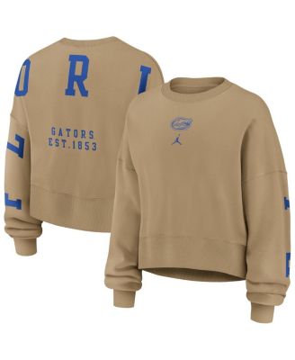 Jordan - Women's Tan Florida Gators Oversized Phoenix 2-Hit Pullover Sweatshirt