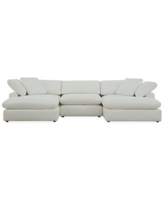 Fog 3-Pc. Fabric Double Chaise Sectional Sofa Set image