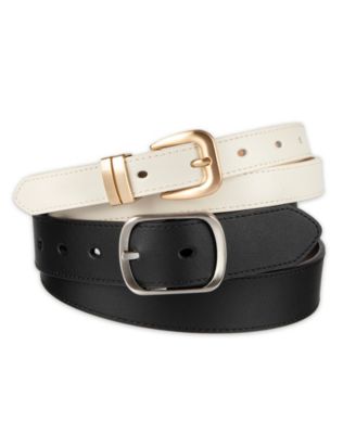 Calvin Klein - 2-Pc. Reversible Center Bar Buckle Belt Set
