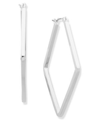 Nine West - Silver-Tone Square Hoop Earrings