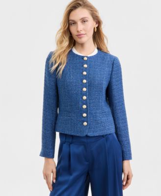 Tahari ASL - Petite Button-Front Boucle Jacket