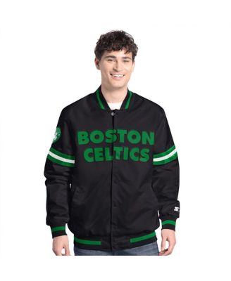 Starter - Men's&nbsp;Black Boston Celtics Scout Varsity Full-Snap Jacket