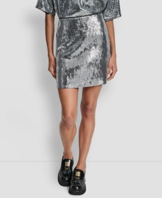 DKNY Jeans - Women's Sequins Pull-On Mini Skirt