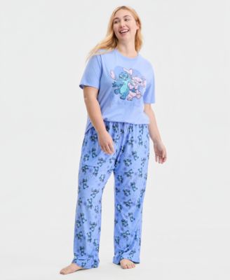 Disney - Trendy Plus Size Stitch Love Printed Drawstring Pants