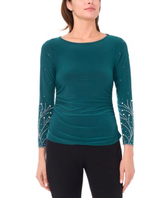 MSK - Women's Side Cinched Boat Neck Top