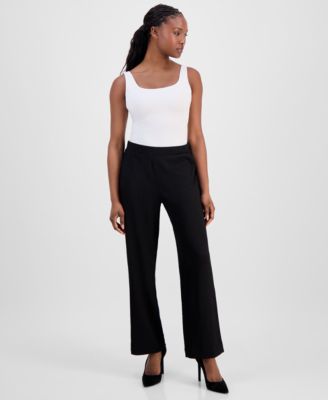 Anne Klein Essentials - Petite Textured Pull-On Pants