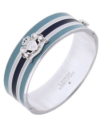Lauren Ralph Lauren - Silver-Tone Striped Crest Bangle