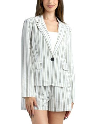 BCX - Women's Resort Stripe Long-Sleeve Blazer