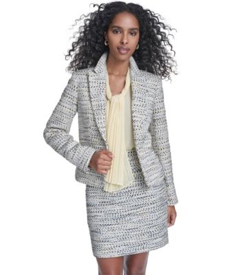 Calvin Klein - Women's Tweed Open-Front Jacket