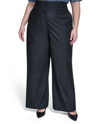 Calvin Klein - Plus Size Wide-Leg Mid Rise Pants