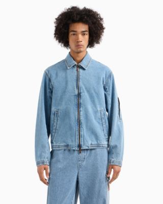 A|X Armani Exchange - Men's Full-Zip Denim Bomber Jacket