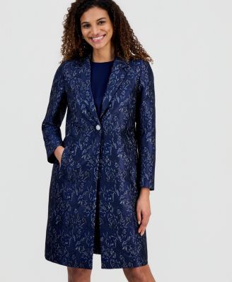 Kasper - Women's Metallic Jacquard Long Jacket