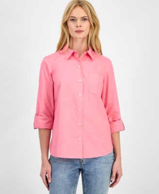 Nautica - Women's Roll-Tab Button-Front Shirt