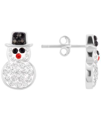 Macy's - Crystal Stone Snowman Stud Earrings