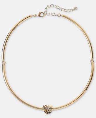 On 34th - Knot Structured Collar Necklace, 16" + 3" extender