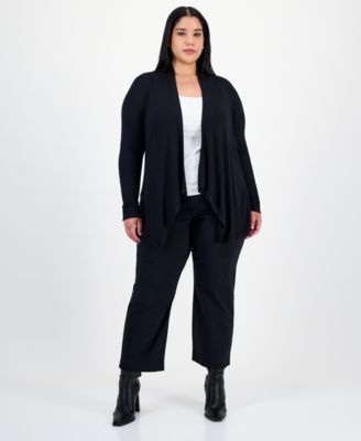 I.N.C. International Concepts - Plus Size Draped Open-Front Cardigan