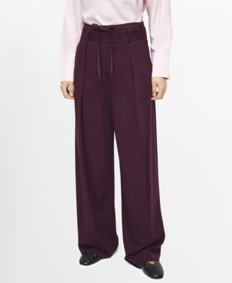 MANGO - Women's Double-Waist Straight Pants