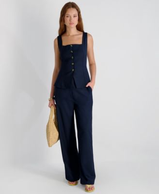 French Connection - Women's Twill Square Neck Button-Down Top