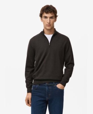 MANGO - Men's Perkins Collar Merino Wool Sweater