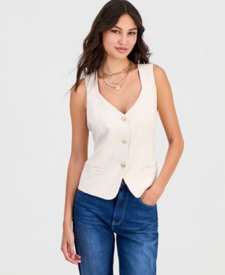 GUESS - Women's Structured Crepe V-Neck Vest Top