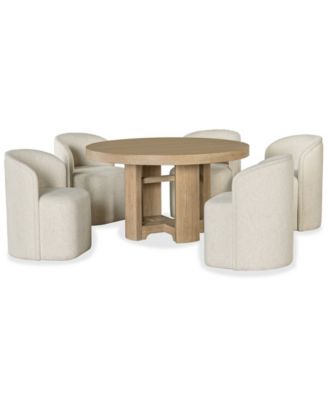 Furniture Marcel 6-Pc. Dining Set (Round Table & 5 Barrel Side Chairs) image