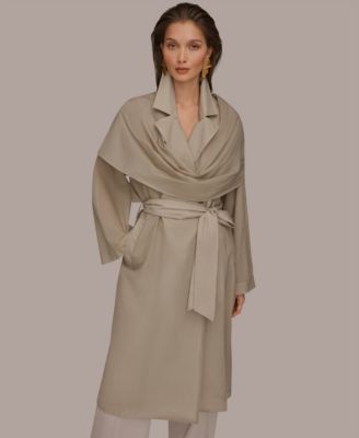 Donna Karan New York - Women's Belted Collared Neck Coat