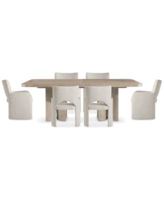 Bernhardt - Loggia 7 Pc. Dining Set (Rect Table + 6 Uph Arm Chairs)