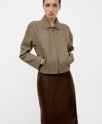 MANGO - Women's Lapels Houndstooth Jacket