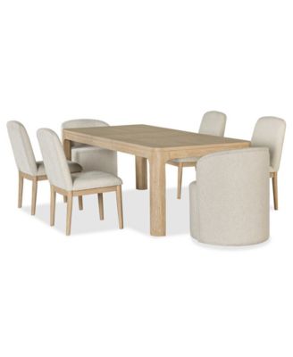 Furniture - Marcel Dining 7-Pc. Set (Rectangular Table, 4 Side Chairs & 2 Barrel Side Chairs)