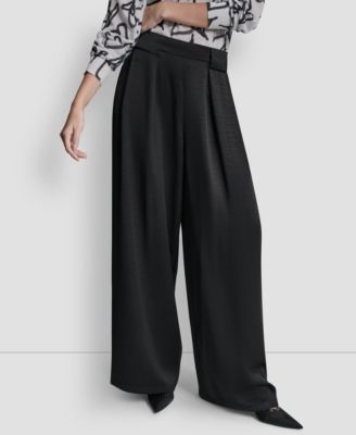 DKNY - Women's Pleated Wide-Leg Pull-On Pants