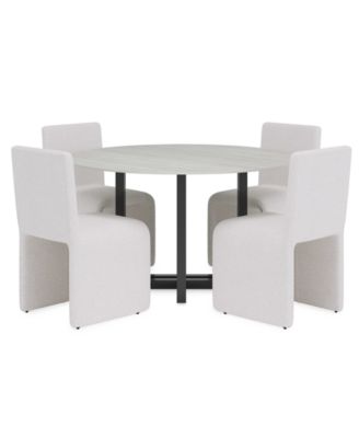 Furniture - Emila 5 Pc. Dining Set (Rectangular Table & 4 Upholstered Chairs)