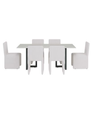 Furniture - Emila 7 Pc. Dining Set (Rect Table & 6 Upholstered Chairs)