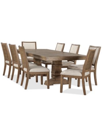 Furniture - Alverton 9-Pc. Dining Set (Rect. Table, & 8 Side Chairs)