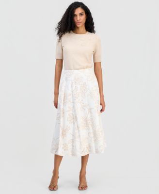 T Tahari - Women's Cotton Pull-On Skirt