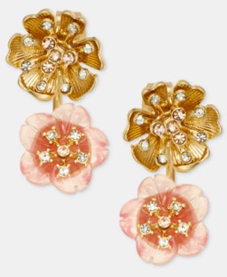 lonna & lilly - Coral Flower Front Earrings
