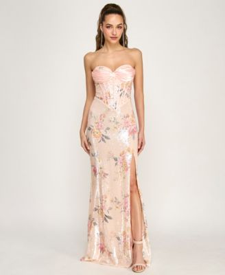 B Darlin - Women's Floral Sequin Gown