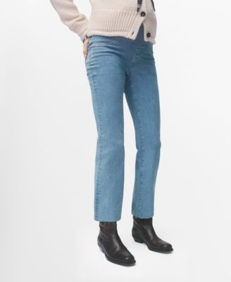 MANGO - Women's Maternity Flared Cropped Jeans