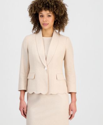 Kasper - Women's Shawl-Lapel Scalloped Jacket