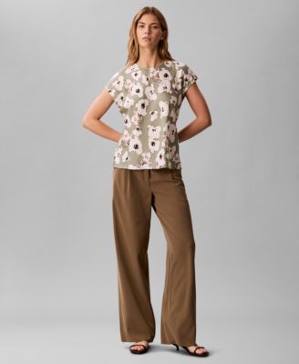 Calvin Klein - Women's Printed Crewneck Top