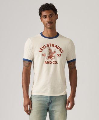 Levi's - Men's Classic Fit Short Sleeve Retro Embroidered Ringer Crewneck T-Shirt