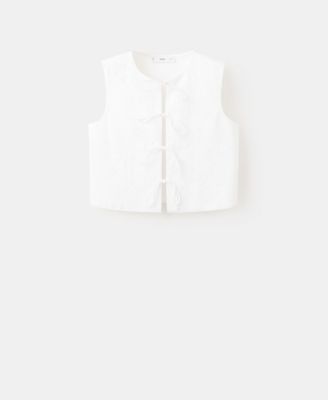 MANGO - Women's Bows Embroidered Vest