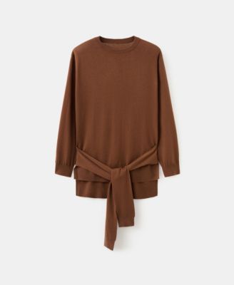 MANGO - Women's Wool Blend Knot Sweater