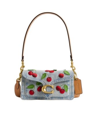 COACH - Cherry Embroidered Denim Tabby Mini Shoulder Bag