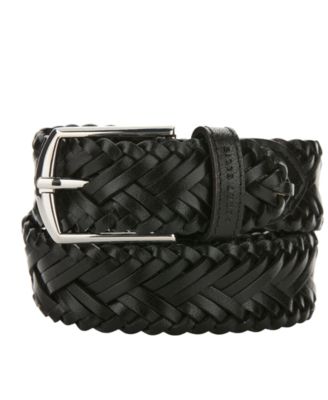 Perry Ellis Portfolio - Men's Herringbone Braid Leather Belt