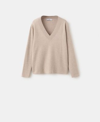MANGO - Women's V-Neck Knit Sweater