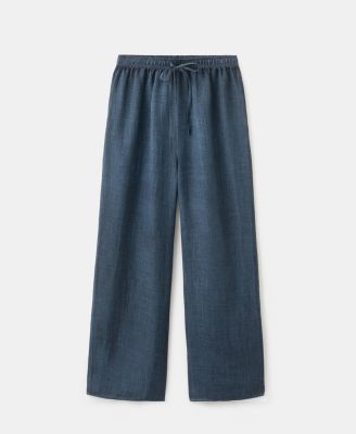 MANGO - Women's Overdyed Effect Ramie Pants