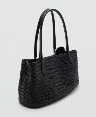 MANGO - Women's Braided Leather Bag